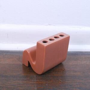 SOLD • Vintage 60s MCM Vohann of California Retro Mod Ceramic Tooth Brush Holder